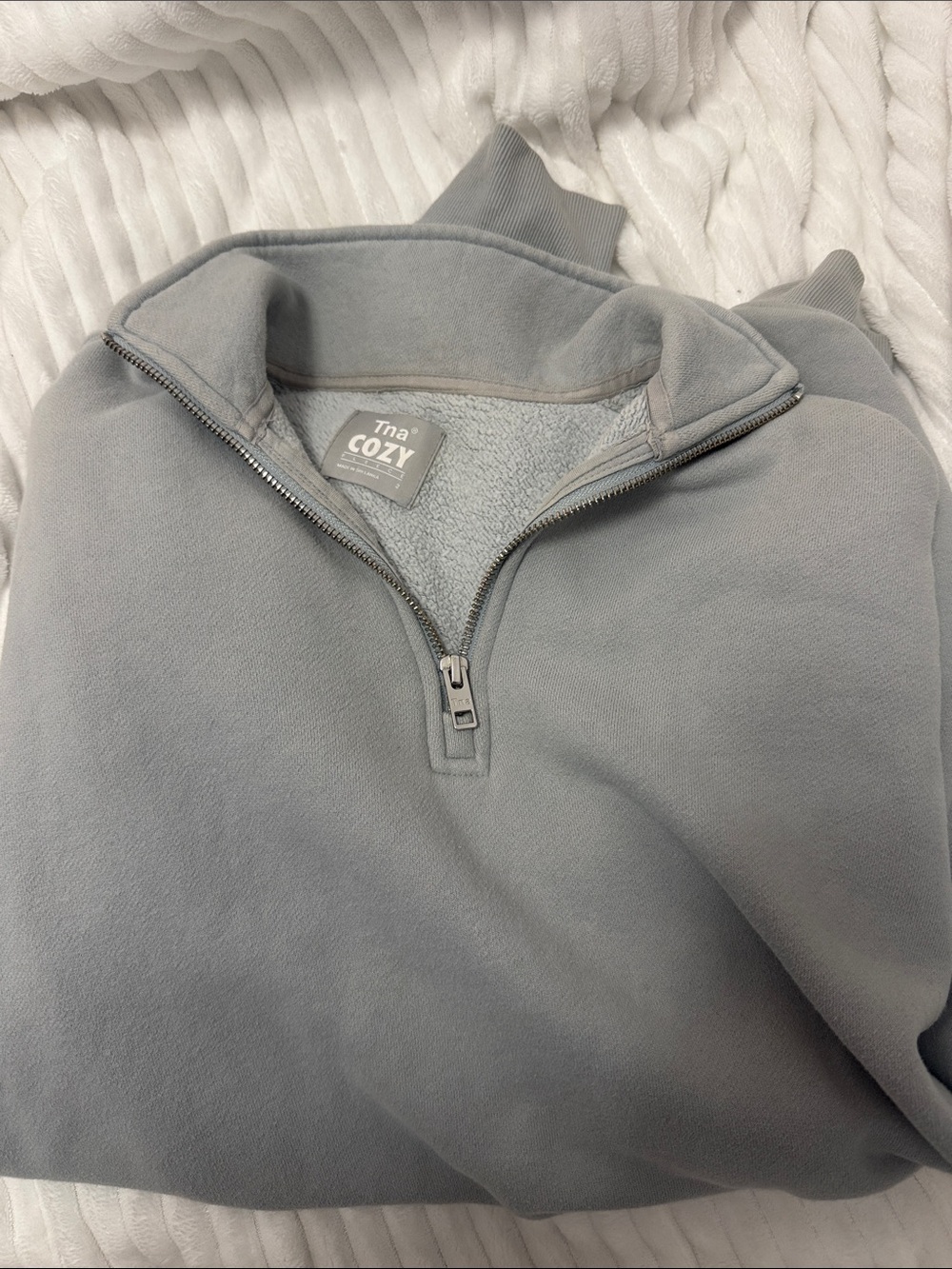 Aritzia The Cozy Half-Zip Pullover - Light Gray